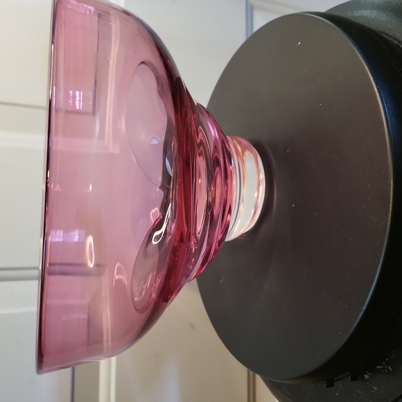 Signed Pink Art Glass Free Form Bowl 8.5" - Picture 4 of 12
